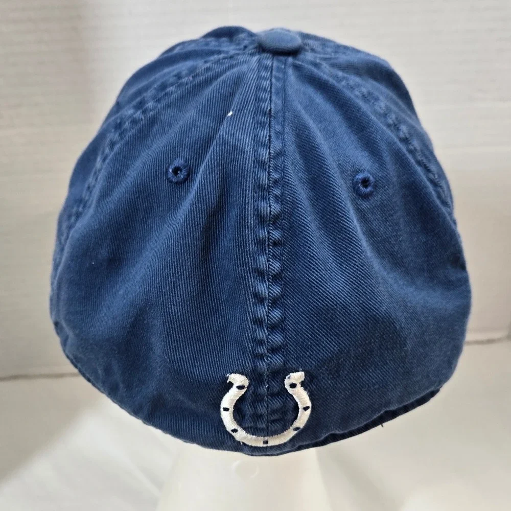 Indianapolis Colts‎ NFL Team Apparel Stretch Fit Hat Cap Blue SM Distressed